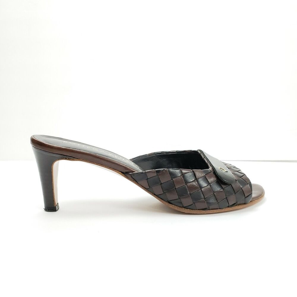 Bottega Veneta Woven Sandals Intrecciato Damier Leather Check Sz 36